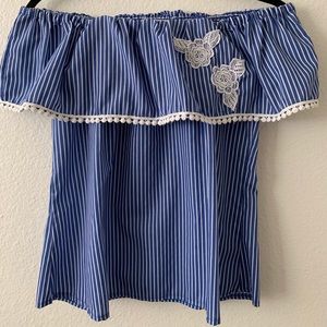 Striped Off Shoulder Blouse